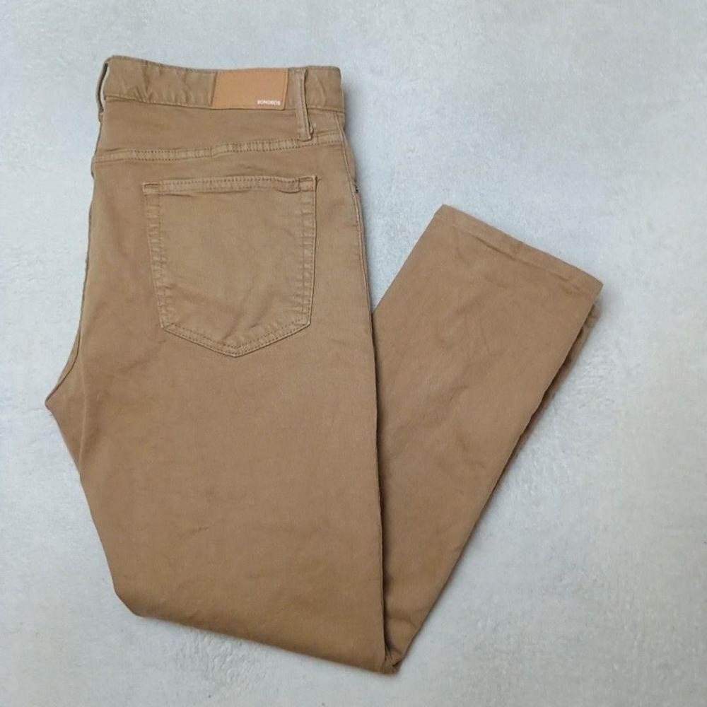 Bonobos Jeans Mens 36x30 Beige Tapered Slim Stretch 5-Pocket Denim Cotton Blend